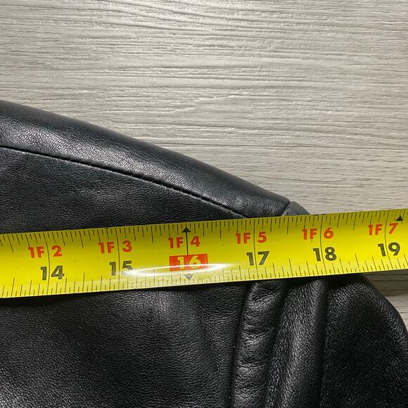 Vintage Wilson’s Leather Nora Womens Large Black Leather Mid Length Jacket Coat - Picture 8 of 9